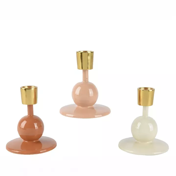 Beauty Home Μεταλλικό Κηροπήγιο με Σμάλτο 8.5 x 9.5cm      