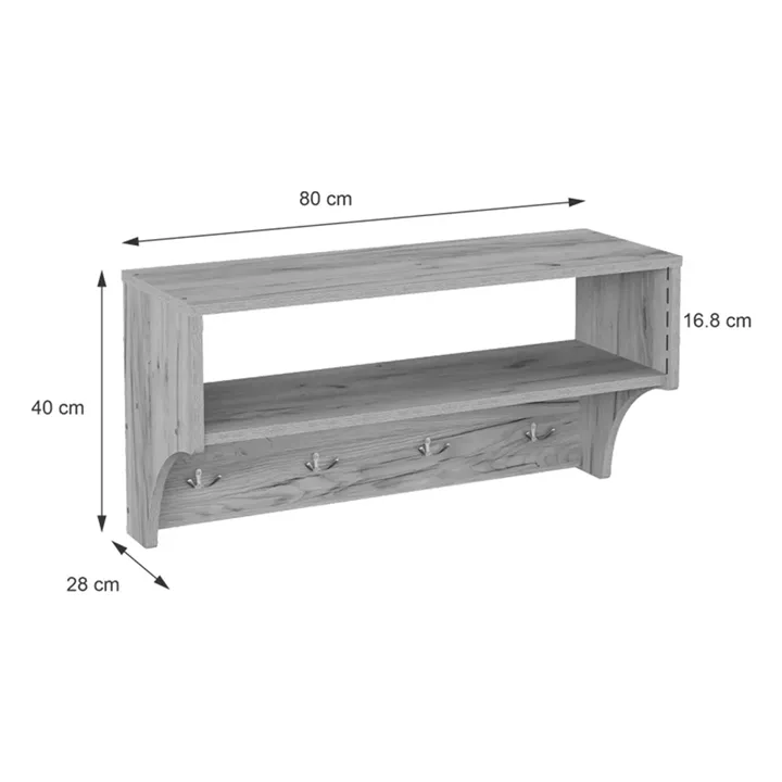 Crosta pakoworld coat rack in oak shade 80x28x40cm