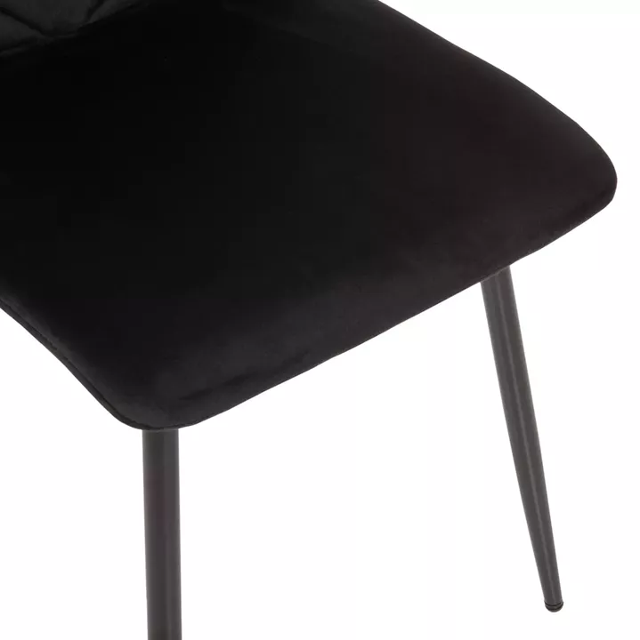 INDOOR DINING SET 5PCS JAFARU HM11073 METAL--VELVET IN BLACK