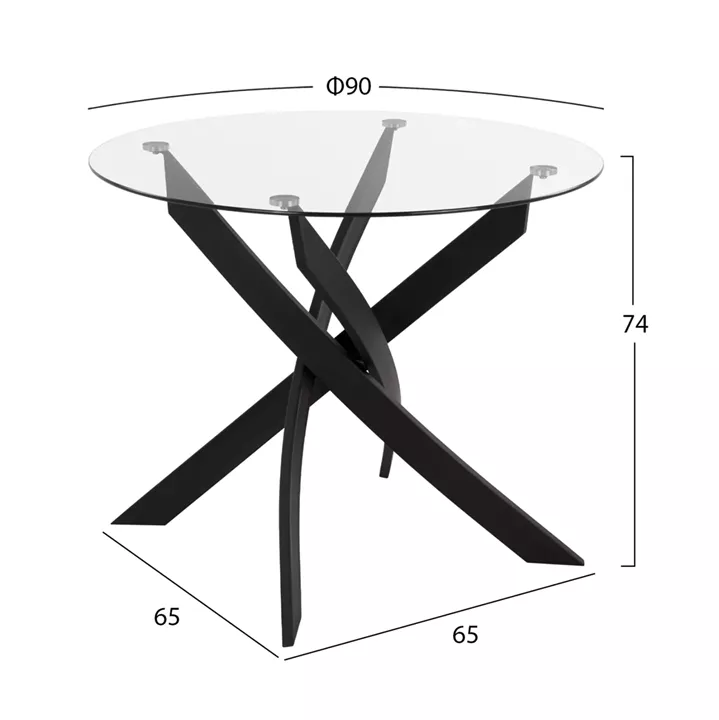 INDOOR DINING SET 5PCS JAFARU HM11073 METAL--VELVET IN BLACK