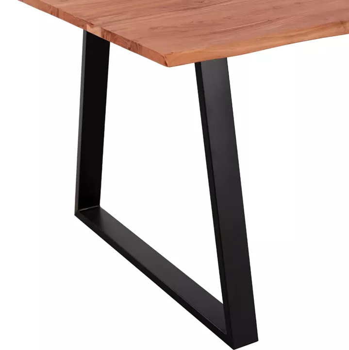 ACACIA DINING TABLE HM8501.11 SOLID ACACIA WITH BLACK LEGS 200X100X77H CM
