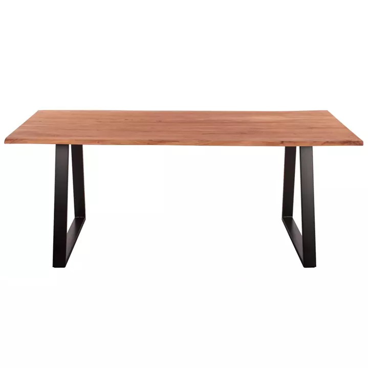 ACACIA DINING TABLE HM8501.11 SOLID ACACIA WITH BLACK LEGS 200X100X77H CM