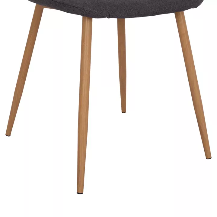 DINING SET 5PCS MINARDO HM21179 MDF TOP IN BLACK--DARK GREY FABRIC