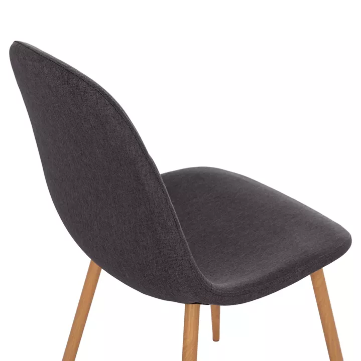 DINING SET 5PCS MINARDO HM21179 MDF TOP IN BLACK--DARK GREY FABRIC
