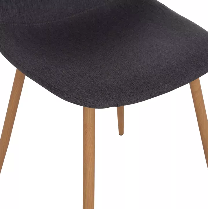 DINING SET 5PCS MINARDO HM21179 MDF TOP IN BLACK--DARK GREY FABRIC