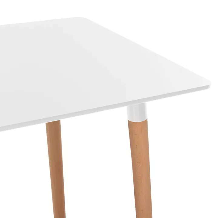 DINING SET 5PCS VEGAS HM21184 MDF TOP IN WHITE--BEECH LEGS