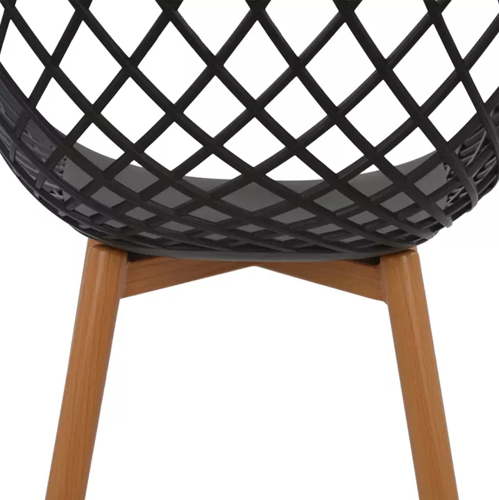 DINING SET 5PCS ARIADNE HM21174 MDF TOP & POLYPROPYLENE IN BLACK