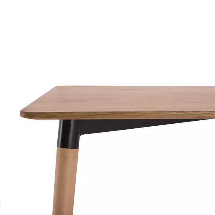 DINING SET 5PCS VANESSA HM21181 MDF TOP & FRAMES IN NATURAL WOOD COLOR-POLYPROPYLENE IN CAPPUCCINO