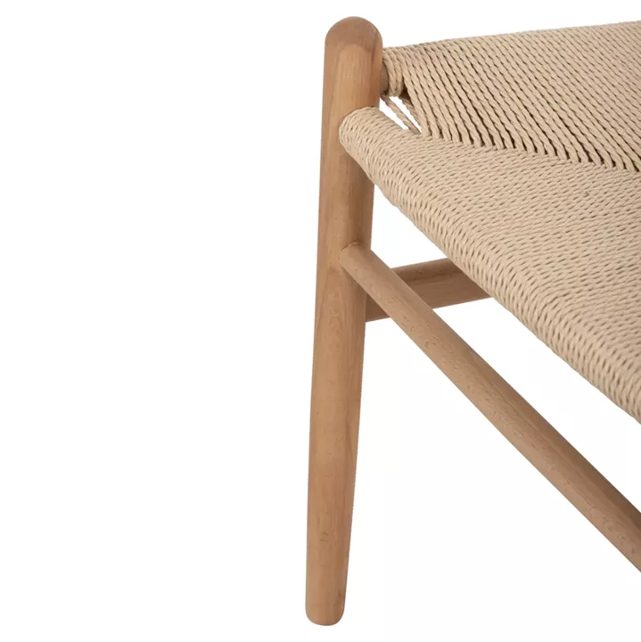 DINING SET 5PCS BRAVE HM21182 MDF TOP-BEECH WOOD & PAPER ROPE IN NATURAL COLOR