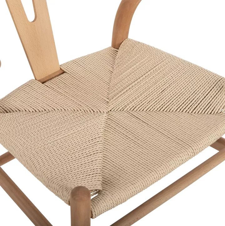DINING SET 5PCS BRAVE HM21182 MDF TOP-BEECH WOOD & PAPER ROPE IN NATURAL COLOR