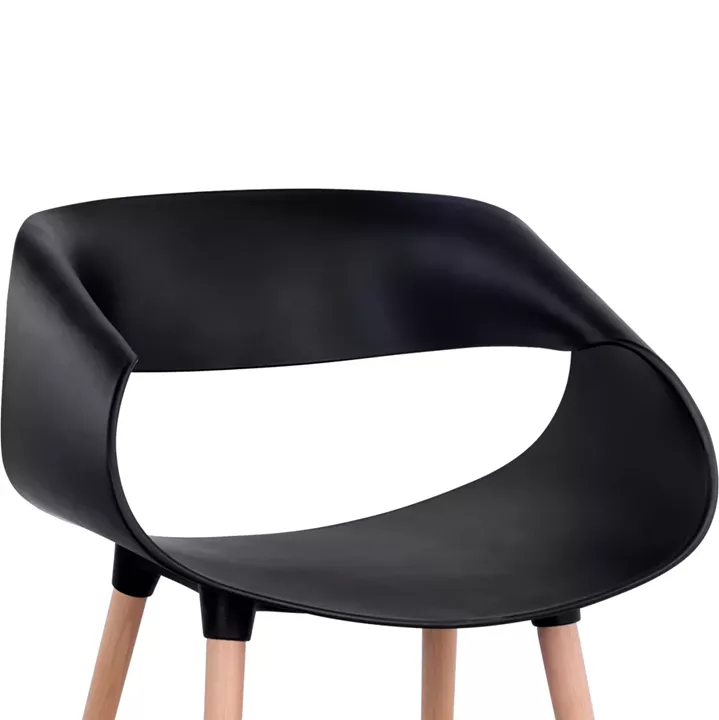 DINING SET 5PCS MAGGIE HM21187 MDF TOP & POLYPROPYLENE IN BLACK COLOR