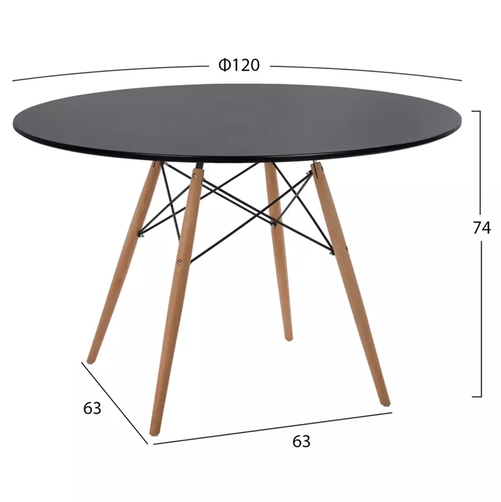 DINING SET 5PCS MAGGIE HM21187 MDF TOP & POLYPROPYLENE IN BLACK COLOR