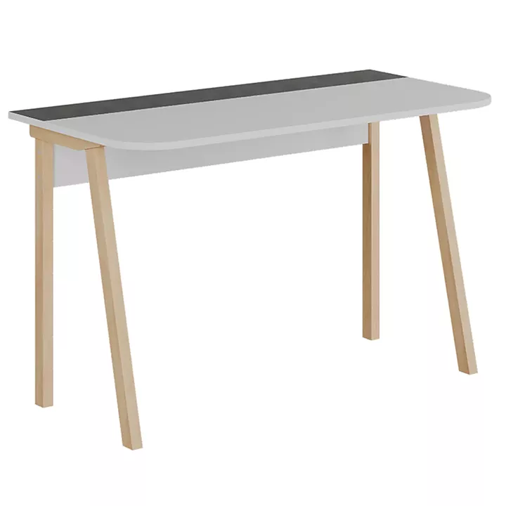 Malia pakoworld study desk in white-natural-dark grey antique color 120x60.5x75cm