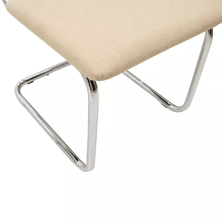 Chair Lusy pakoworld pe fabric beige-chrome base