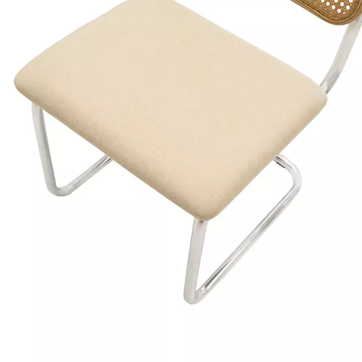 Chair Lusy pakoworld pe fabric beige-chrome base