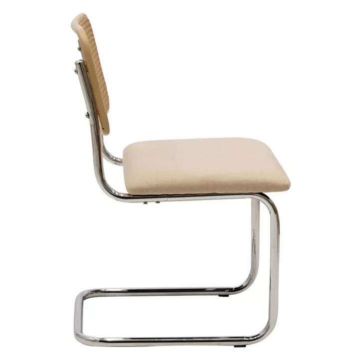 Chair Lusy pakoworld pe fabric beige-chrome base