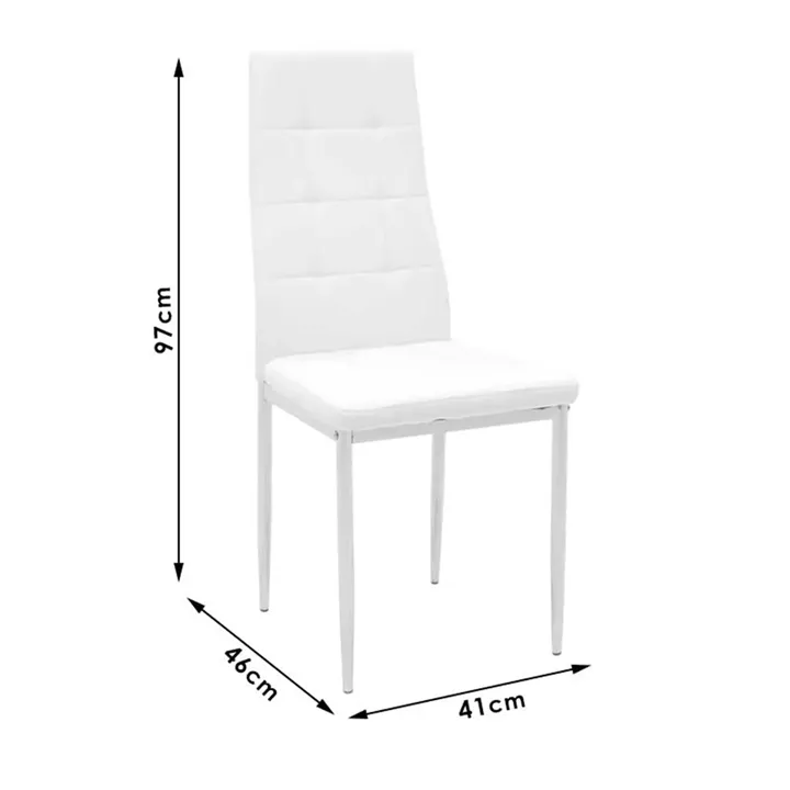 Chair Cube pakoworld PU grey-chrome leg