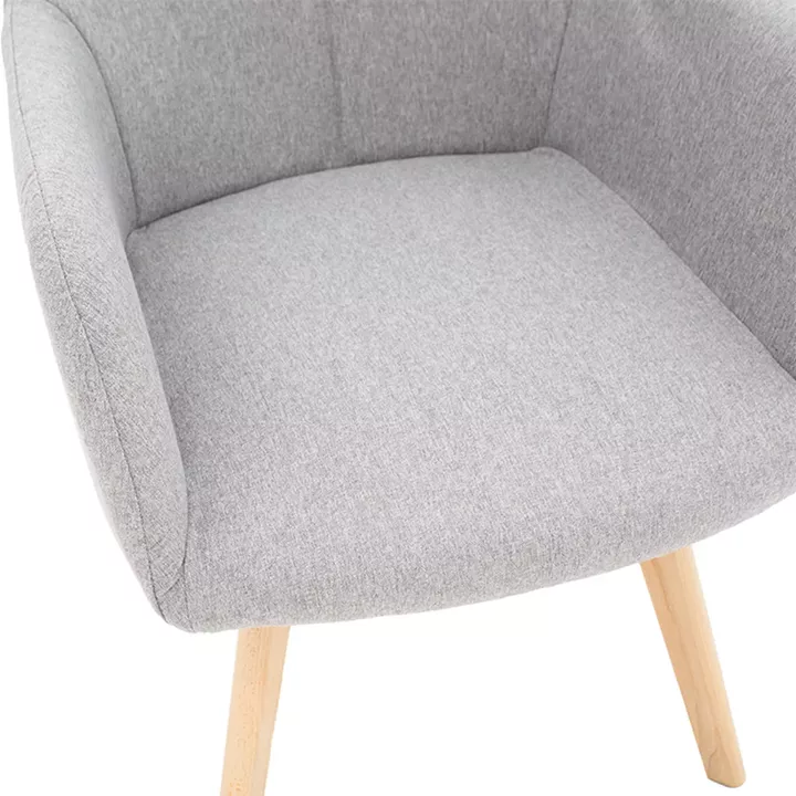 Armchair Nasima pakoworld fabric grey-natural 57x58x84cm