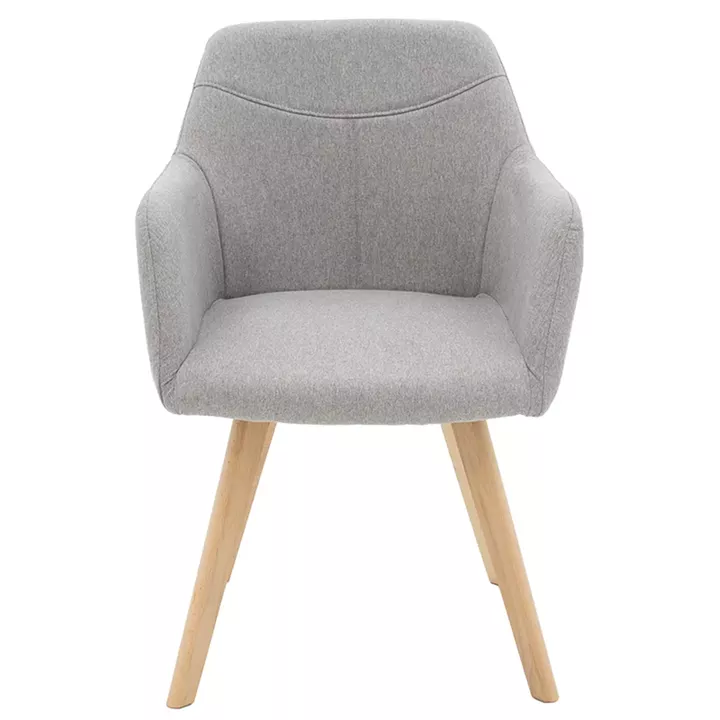 Armchair Nasima pakoworld fabric grey-natural 57x58x84cm