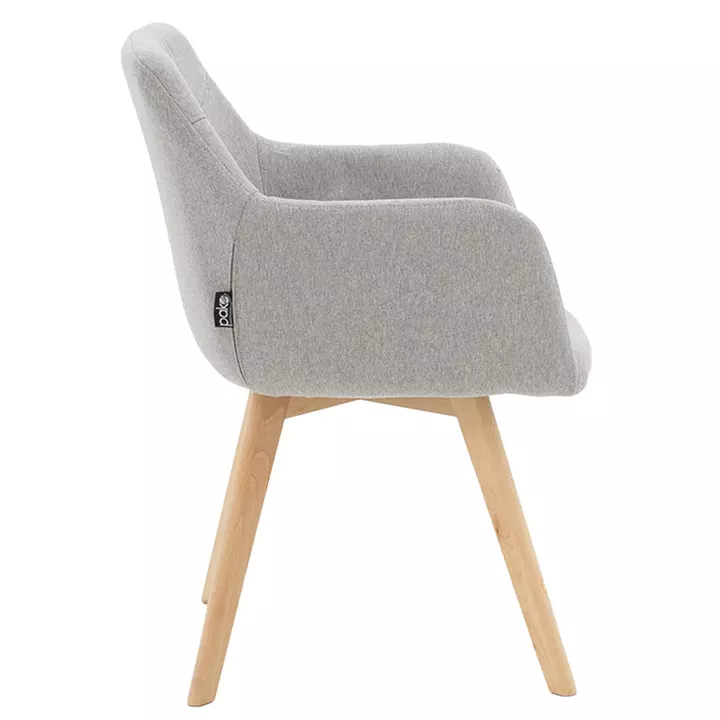 Armchair Nasima pakoworld fabric grey-natural 57x58x84cm