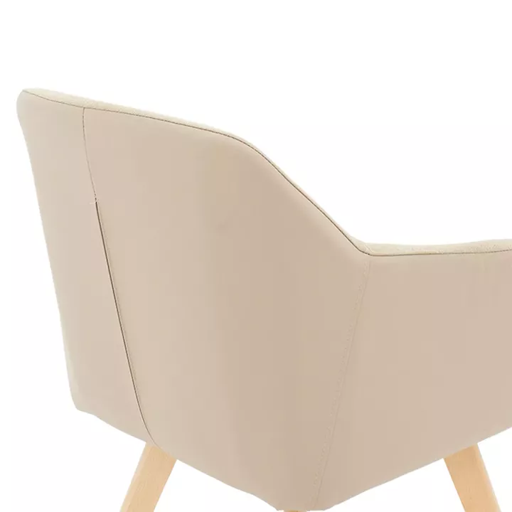 Safira armchair pakoworld PU fabric beige-natural 57x58x84cm