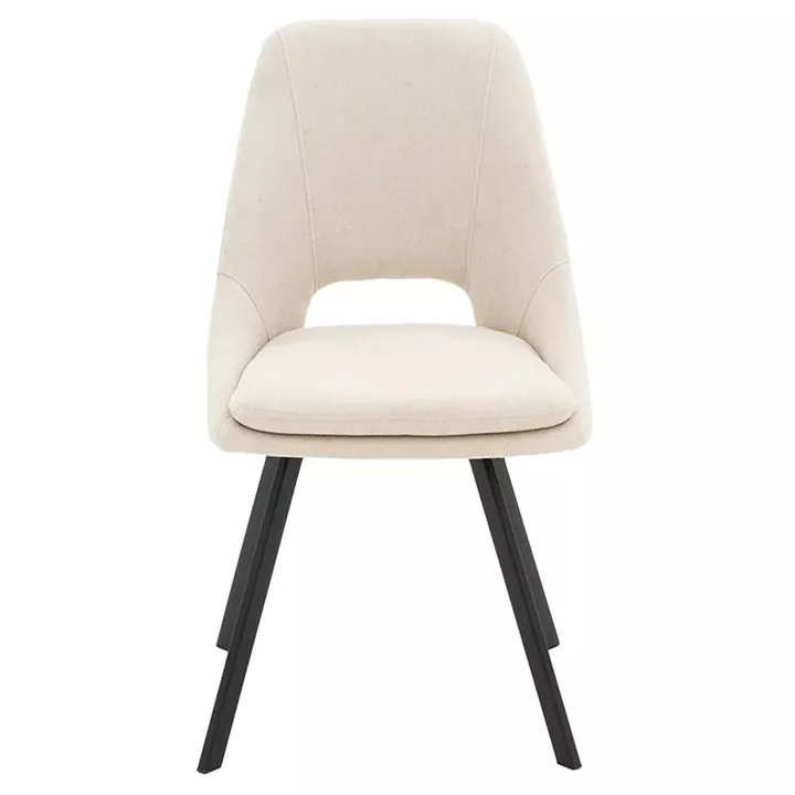 Initiate pakoworld chair bouclé fabric cream-leg black