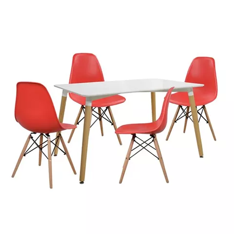 ΣΕΤ ΤΡΑΠΕΖΑΡΙΑ 5Τ ΤΡΑΠΕΖΙ MINIMAL 120x80x73 cm-TWIST ΚΟΚΚΙΝ HM10080.04