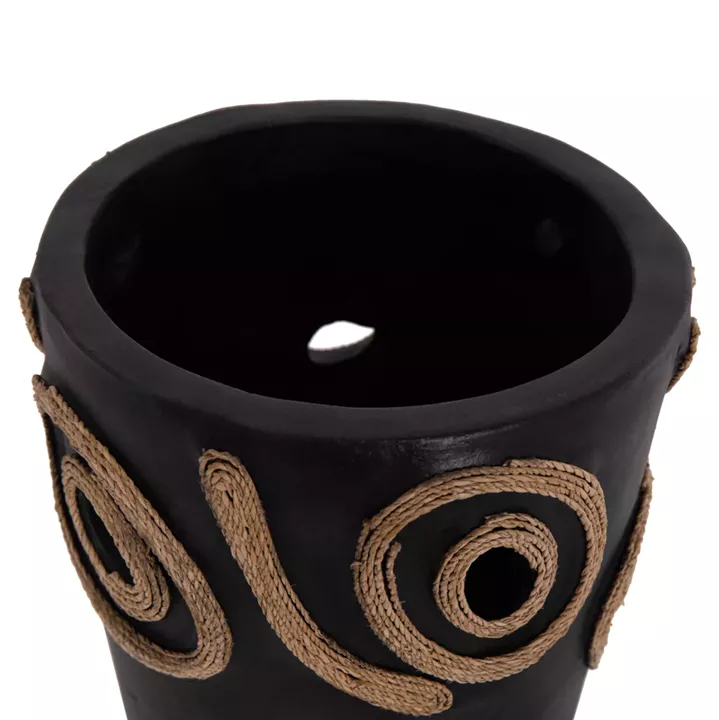 TABLE DECORATIVE VASE DEAN HM4677.01S TERRACOTA IN BLACK--Φ19x25Hcm.