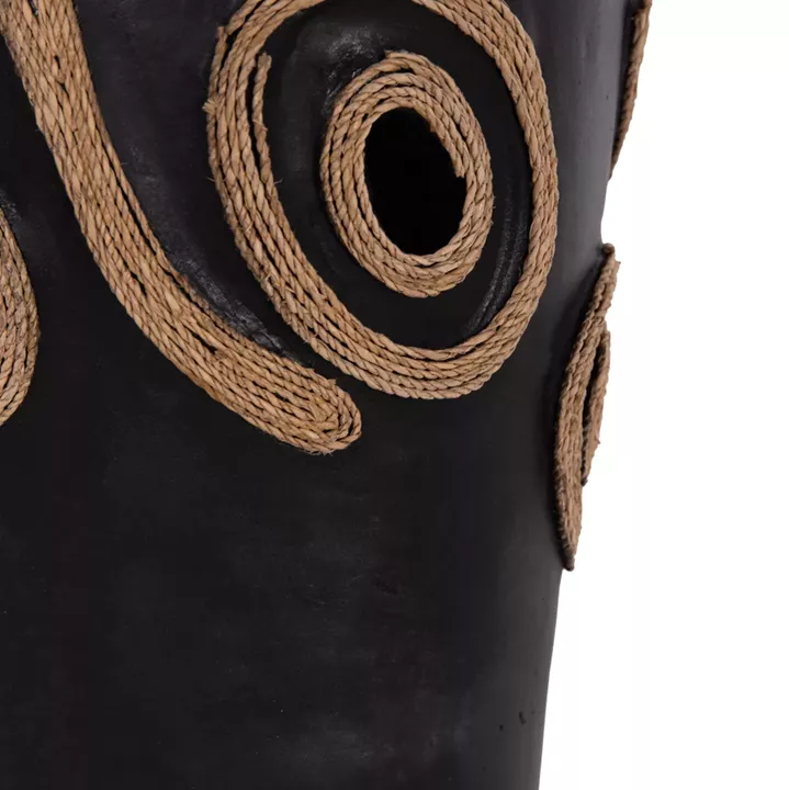 TABLE DECORATIVE VASE DEAN HM4677.01S TERRACOTA IN BLACK--Φ19x25Hcm.