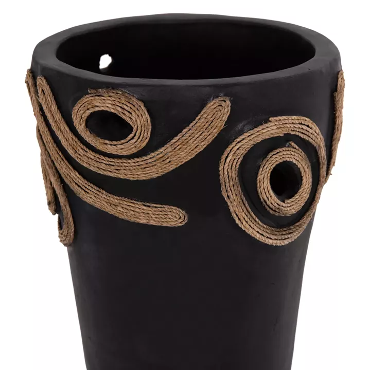 TABLE DECORATIVE VASE DEAN HM4677.01S TERRACOTA IN BLACK--Φ19x25Hcm.