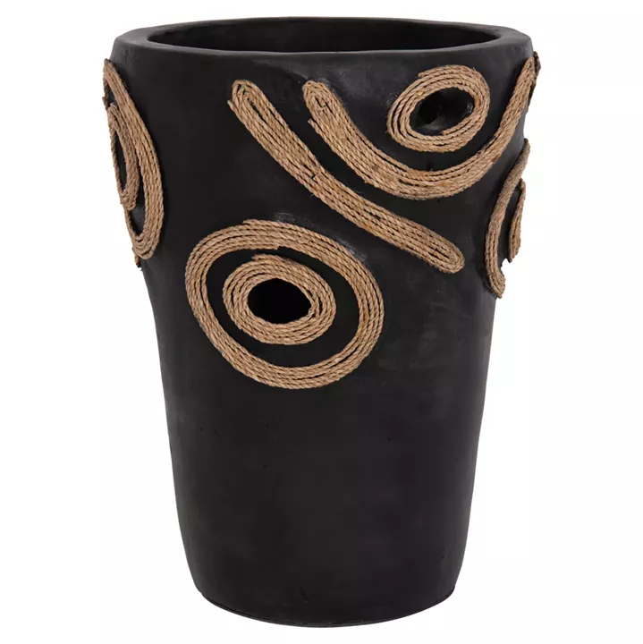 TABLE DECORATIVE VASE DEAN HM4677.01S TERRACOTA IN BLACK--Φ19x25Hcm.