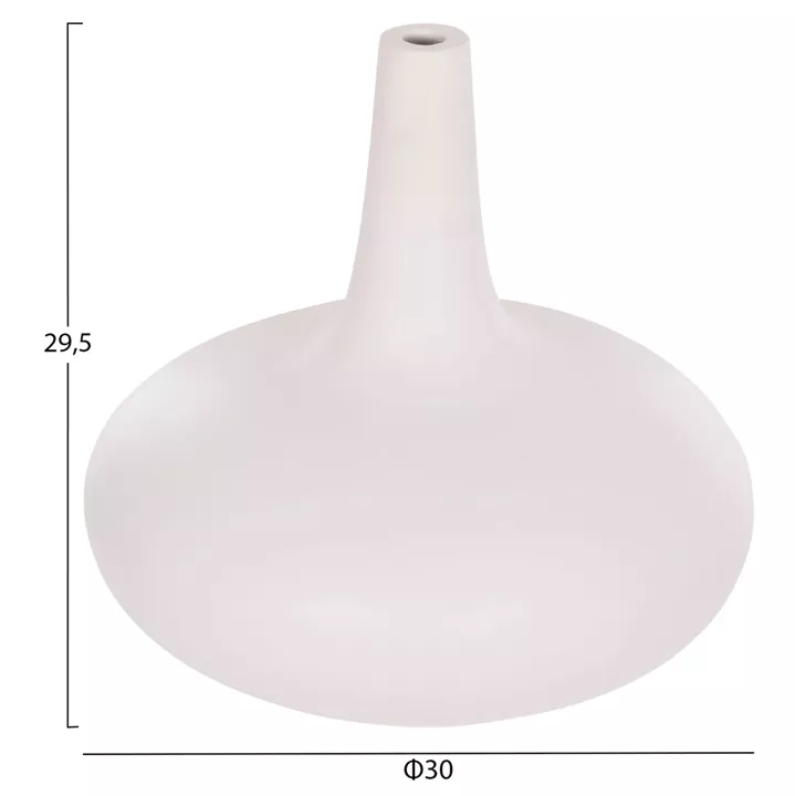 TABLE DECORATIVE VASE DENI HM4663.02M TERRACOTA IN WHITE--Φ30x29.5Hcm