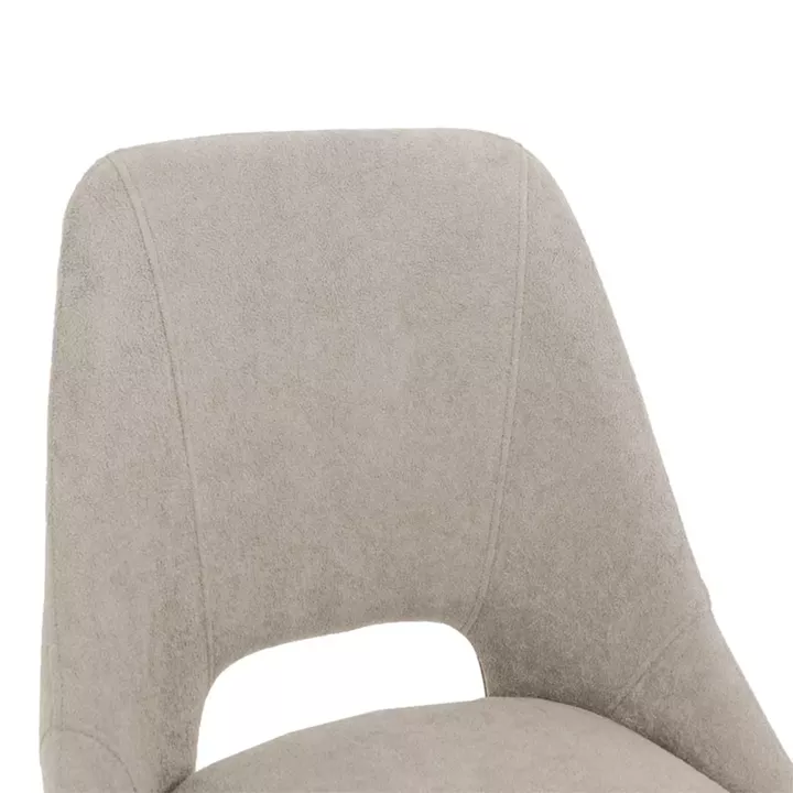 Bar stool Initiate pakoworld cream teddy fabric-leg black metal 48x56x98cm