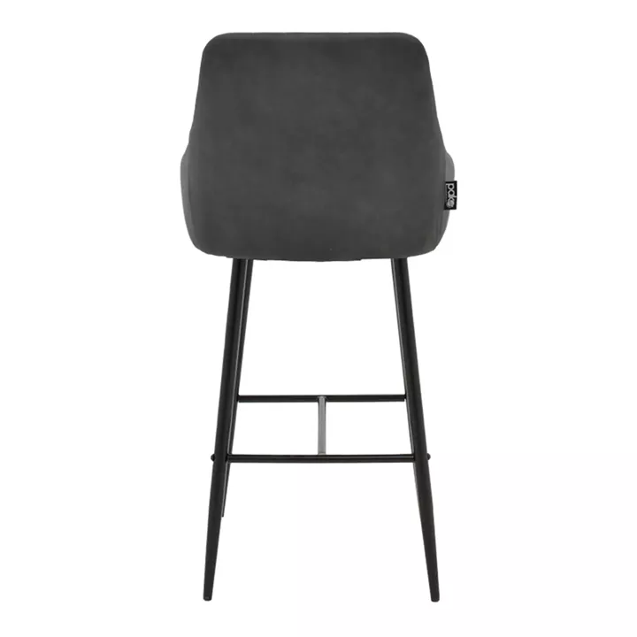 Bar Stool Patrin dark grey color pu-metal leg in black color