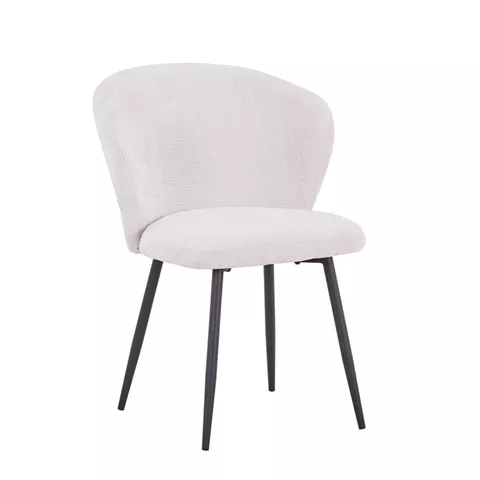 Karg pakoworld chair white fabric-leg black metal 57x62x80cm