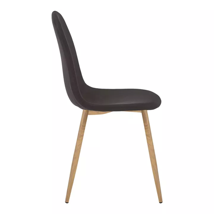 Chair Bella pakoworld antracite fabric-natural metal leg 43x52x88cm