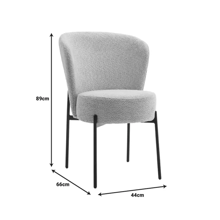Chair Houlian pakoworld mint fabric-black metal leg 46x66x89cm