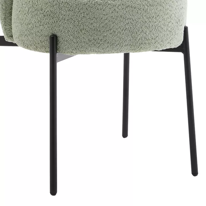 Chair Houlian pakoworld mint fabric-black metal leg 46x66x89cm