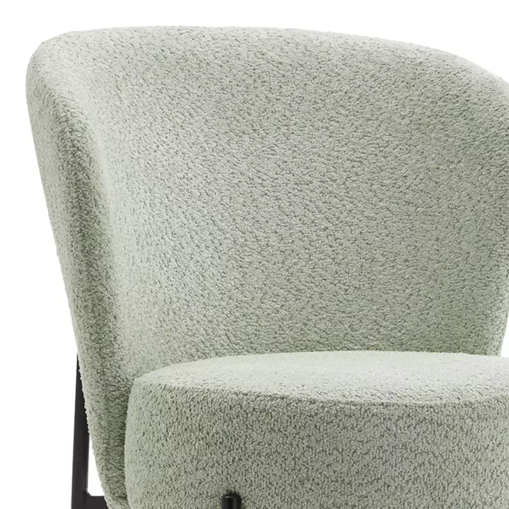 Chair Houlian pakoworld mint fabric-black metal leg 46x66x89cm
