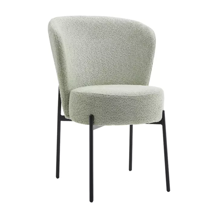 Chair Houlian pakoworld mint fabric-black metal leg 46x66x89cm