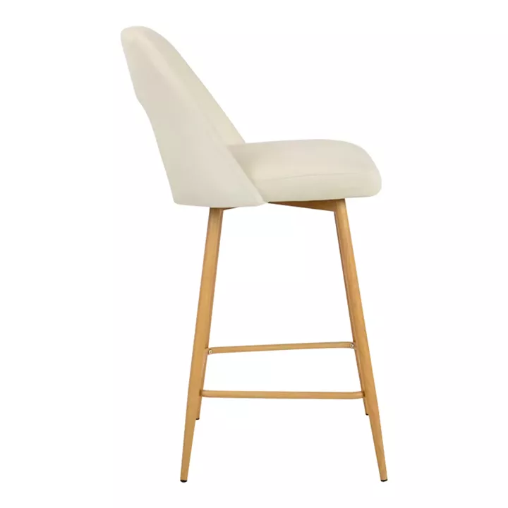 Bar stool Murde pakoworld beige velvet and metal legs in a natural shade 47x52x96cm