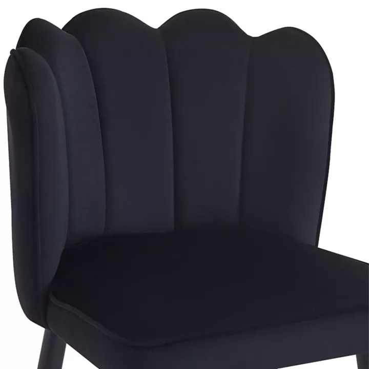 Bar stool Velvi pakoworld velvet in black color 46x45x105.5cm