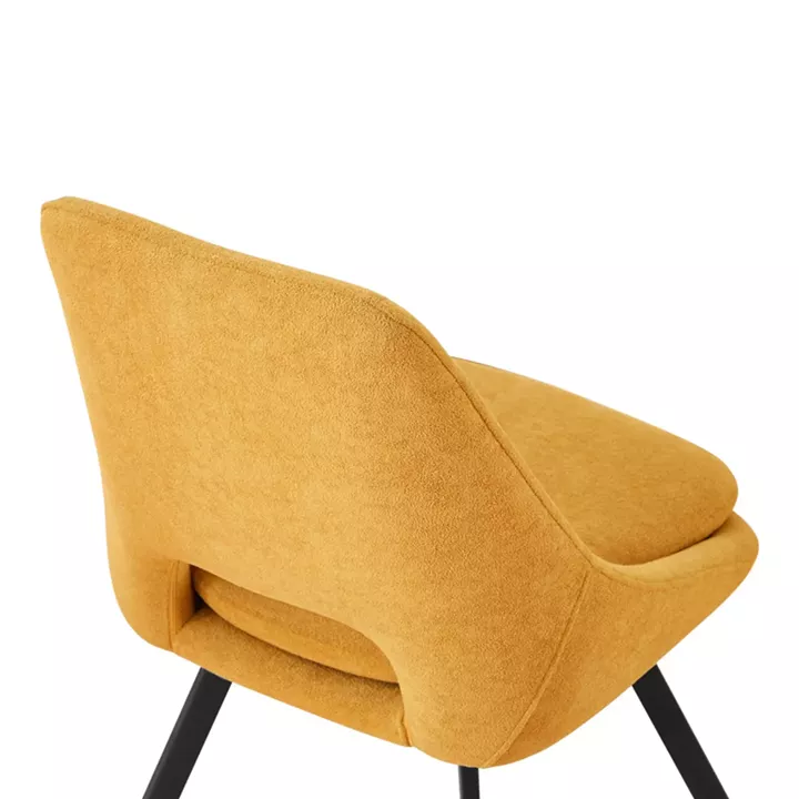 Chair Initiate pakoworld teddy fabric yellow-black metal leg 48x57x85cm