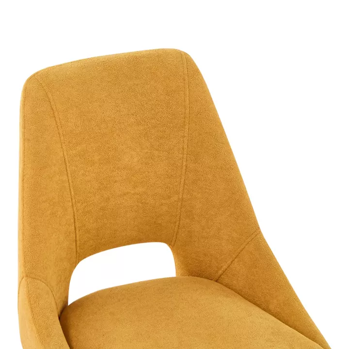 Chair Initiate pakoworld teddy fabric yellow-black metal leg 48x57x85cm