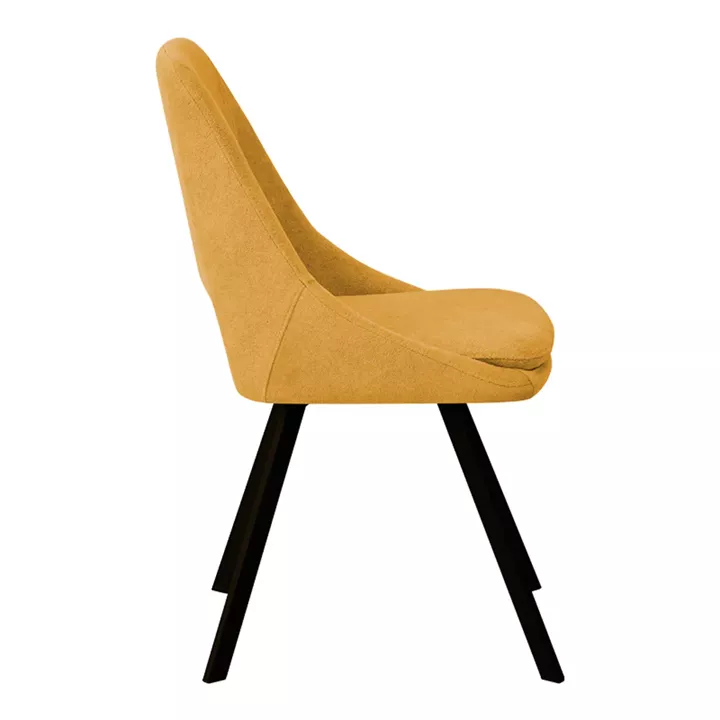 Chair Initiate pakoworld teddy fabric yellow-black metal leg 48x57x85cm