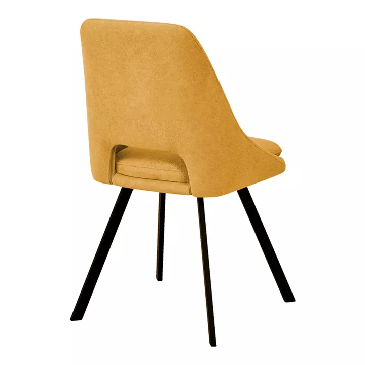 Chair Initiate pakoworld teddy fabric yellow-black metal leg 48x57x85cm