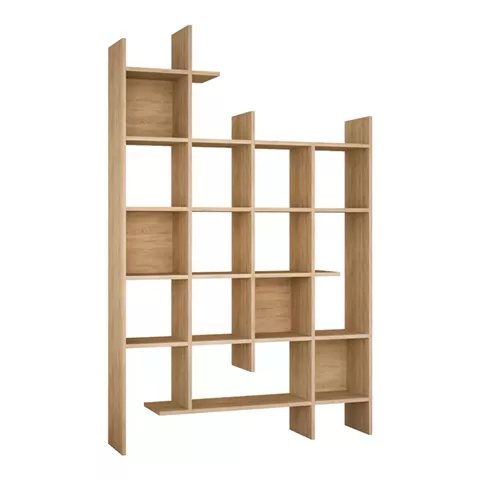 Bookcase Manco pakoworld in oak color 122x25.5x188cm
