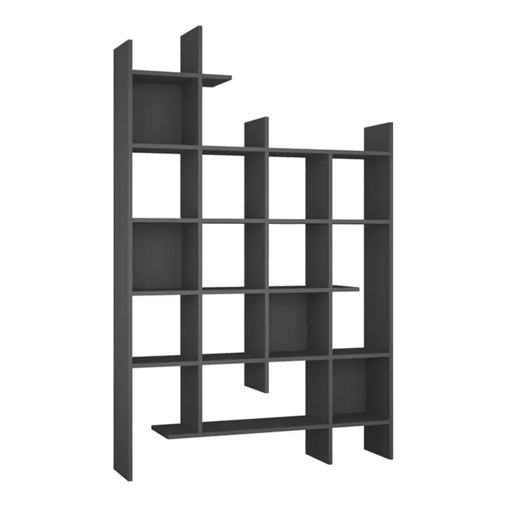 Bookcase Manco pakoworld in dark grey color 122x25.5x188cm