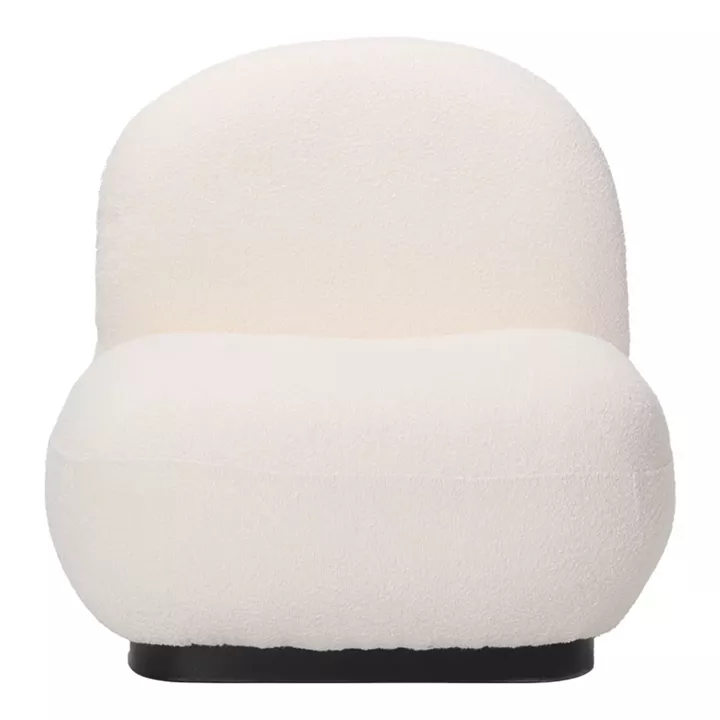 Armchair Rosalie pakoworld cream teddy fabric-black base 85x82x77cm