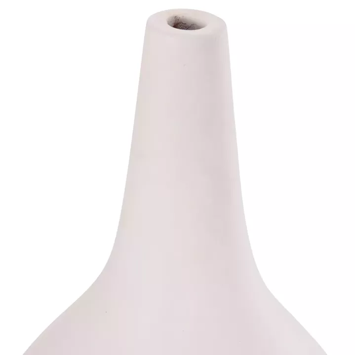 TABLE DECORATIVE VASE DENI HM4663.02L TERRACOTA IN WHITE--Φ26x39Hcm